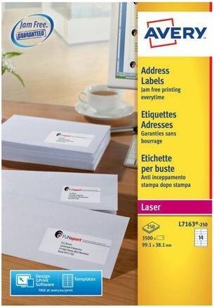 Image du produit Avery Étiquettes d'adresses permanentes