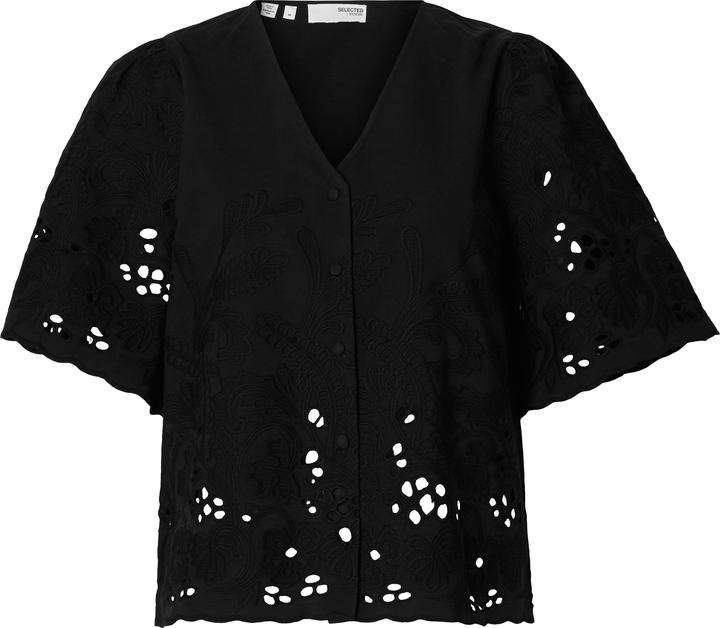 Selected Femme Slfdahlia Ss Broderi Shirt Noos