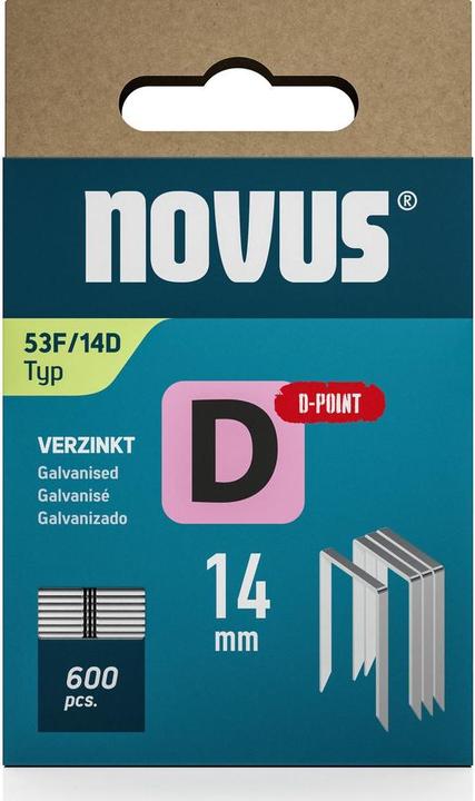 Produktbild Novus Flachdrahtklammern D 53 F 14mm D-Point
