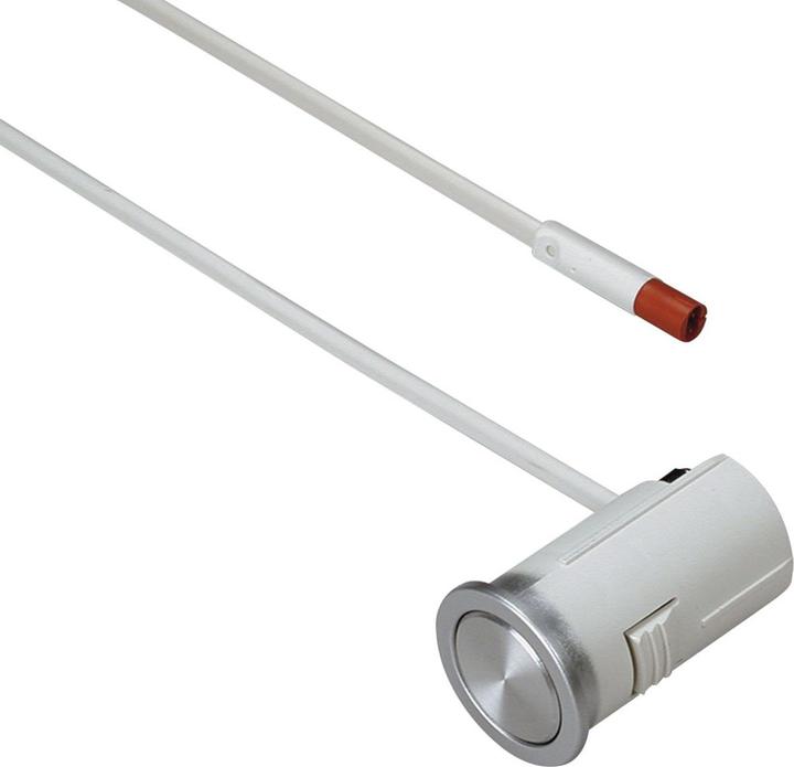 Elektra Druckschalter 230 V, 1-polig, mit 1000 mm Anschlussleitung,alufarbig