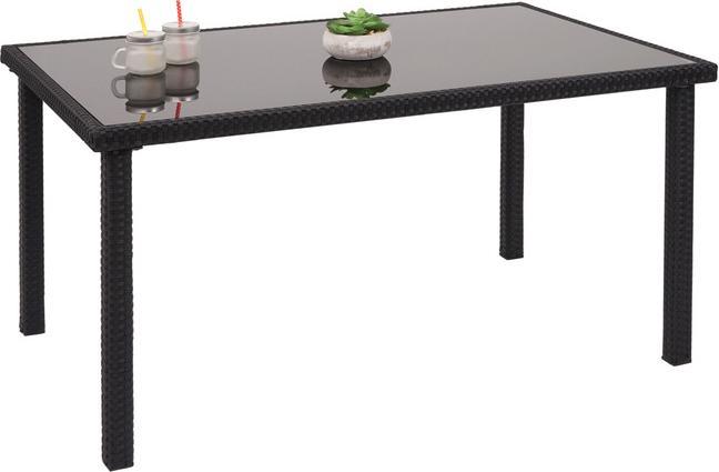 Actual product image Swisshandel24 Poly Rattan Table, Garden Table Balcony Table, 120x75cm - black (120 cm)