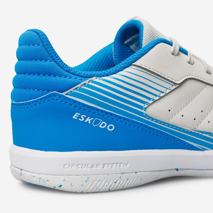 Image du produit Kipsta Kids' Futsal Trainers Eskudo 500 JR - Beige/Blue (37)