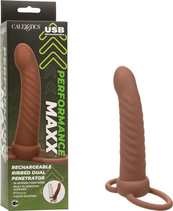 Immagine prodotto CalExotics Penetratore Doppio A Coste Maxx 10 Vibrazioni Marrone