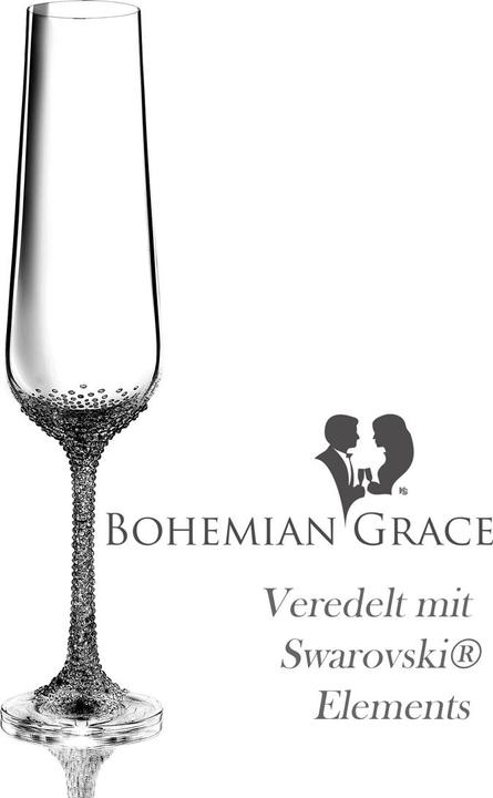 Produktbild Bohemian Grace Sektglas ARTEMIS, veredelt mit Glas- Kristalen (20 cl, 1 Gläser, Sektgläser)