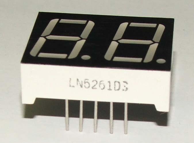 Produktbild OEM 7-Segment Display Rot Com. Anode 2 Zeichen 14mm (Elektronikkit)