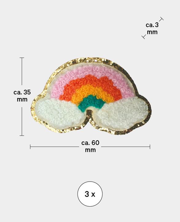 Actual product image I Am Creative Iron on patch rainbow patch (3 x)