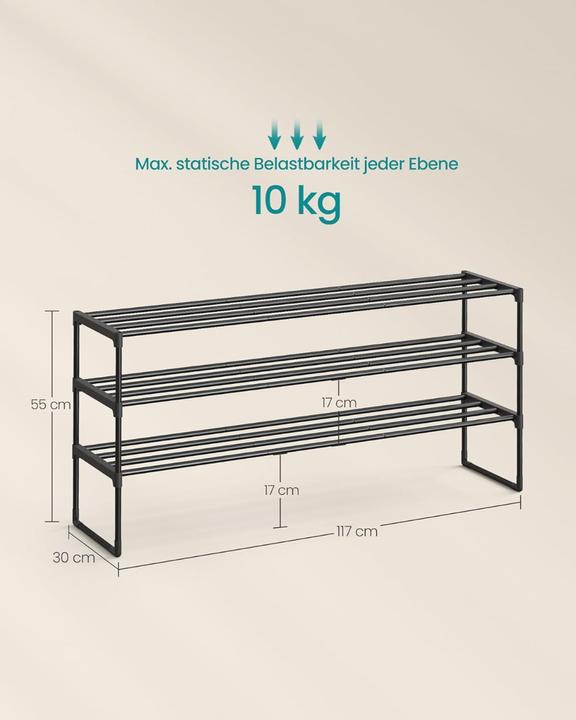 Image du produit Songmics Étagère à chaussures (116 x 30 x 55 cm)