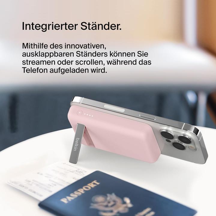 Image du produit Belkin Magnetische Powerbank, MagSafe kompatible, mit Standfunktion für iPhone (5000 mAh, 7.50 W, 7.50 Wh)
