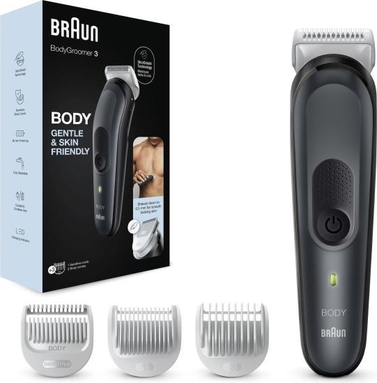 Produktbild Braun Body Groomer BG3340 Cordless and corded, Operating time (max) 80 min, NiMH, Black/Grey