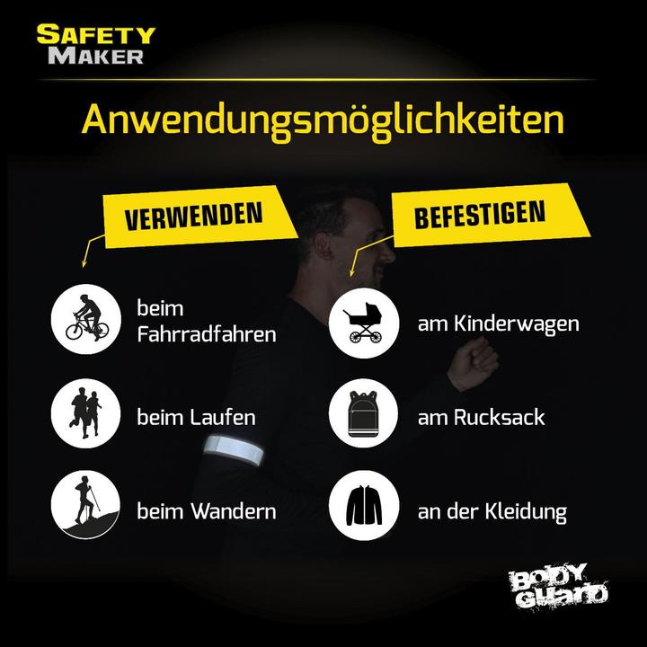 Produktbild SafetyMaker Reflektor Band 1 Paar silber/orange
