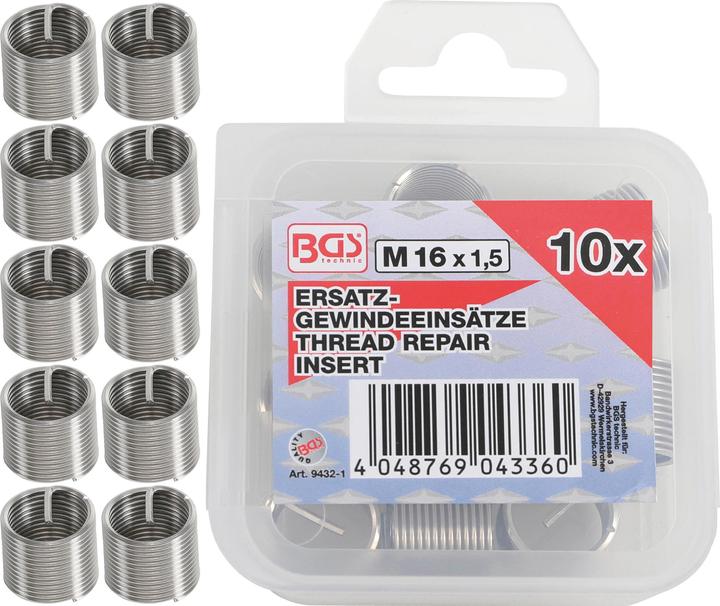 Produktbild BGS Ersatz-Gewindeeinsätze M16 x 1,5 mm 5-tlg.