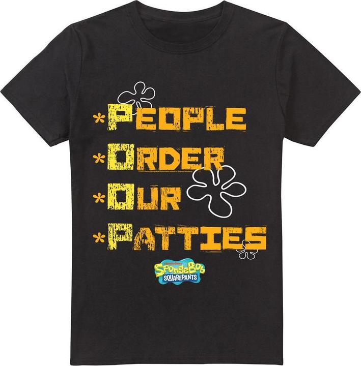 Actual product image Spongebob Squarepants Mens People Order Our Patties T-Shirt (S)