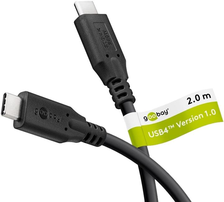Image du produit Goobay Câble USB-C, USB4, 240 W, 20 Gbit/s, Power Delivery, 2 m (2 m, USB 4.0)