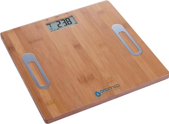 Actual product image Oromed ORO-SCALE BAMBOO Square Bamboo Electronic Personal Scale (150 kg)