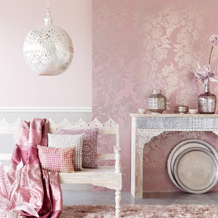 Actual product image Eijffinger Yasmin Design wallpaper floral pattern pink