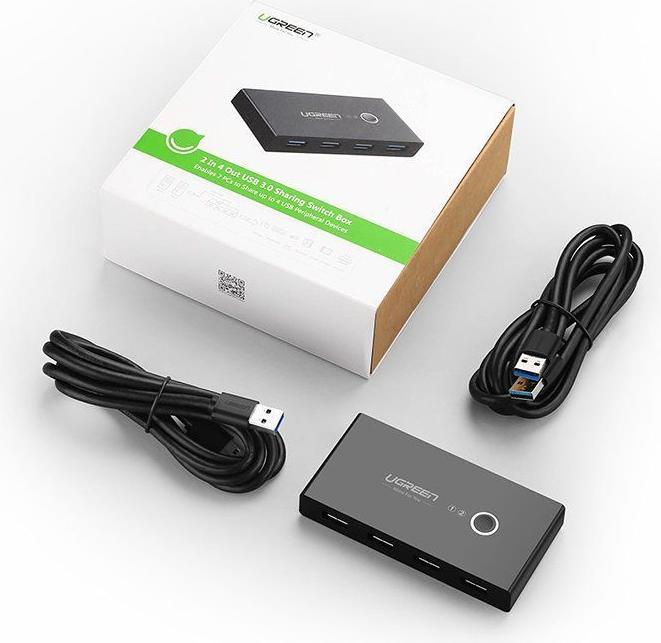 Image du produit Ugreen Boîtier de commutation de partage 30768B, USB 3.0