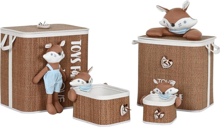 Actual product image Esprit Laundry basket Home Blue Brown Natural Children's 44 x 44 x 45 cm 4 Pieces