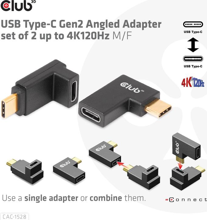 Actual product image Club 3D Club3D Adapter USB 3.2 Type C <> USB 3.2 Type C St/B (USB 3.2 Gen 2)