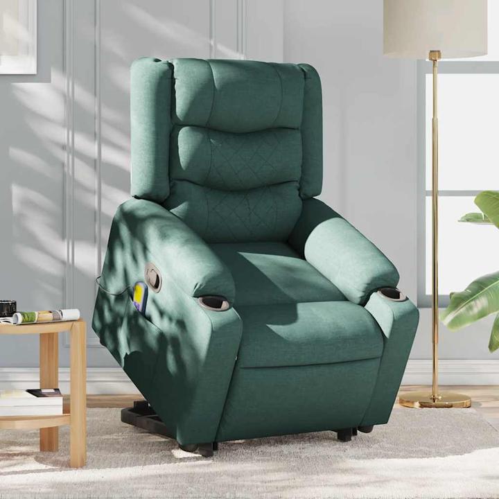 Image du produit VidaXL Fauteuil de massage avec fonction releveur Vert foncé Tissu