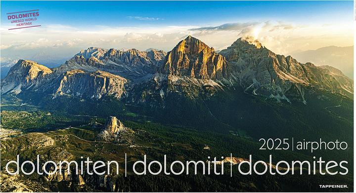 Produktbild Luftbildkalender Dolomiten 2025 (Französisch, Deutsch, Englisch, Italienisch)