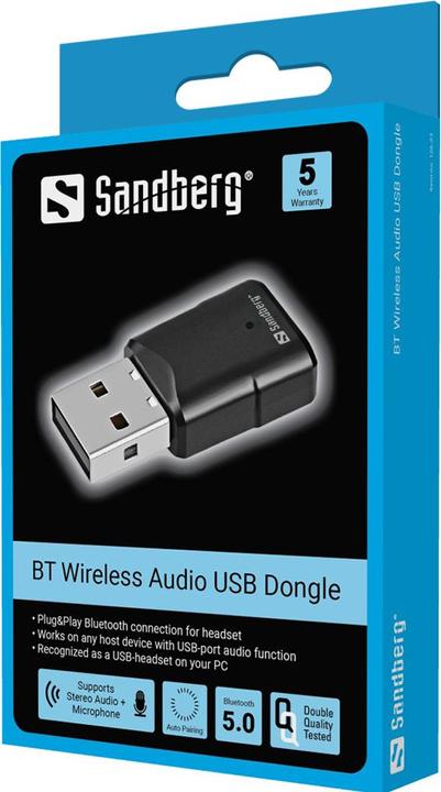 Actual product image Sandberg Bluetooth Audio USB Dongle (Transmitter & Receiver)