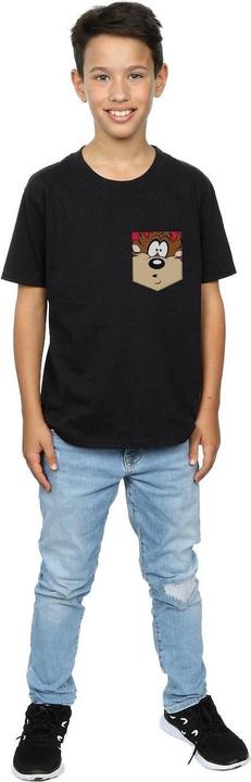 Image du produit Looney Tunes - T-shirt TASMANIAN DEVIL FACE FAUX POCKET - Garçon (152, 158)