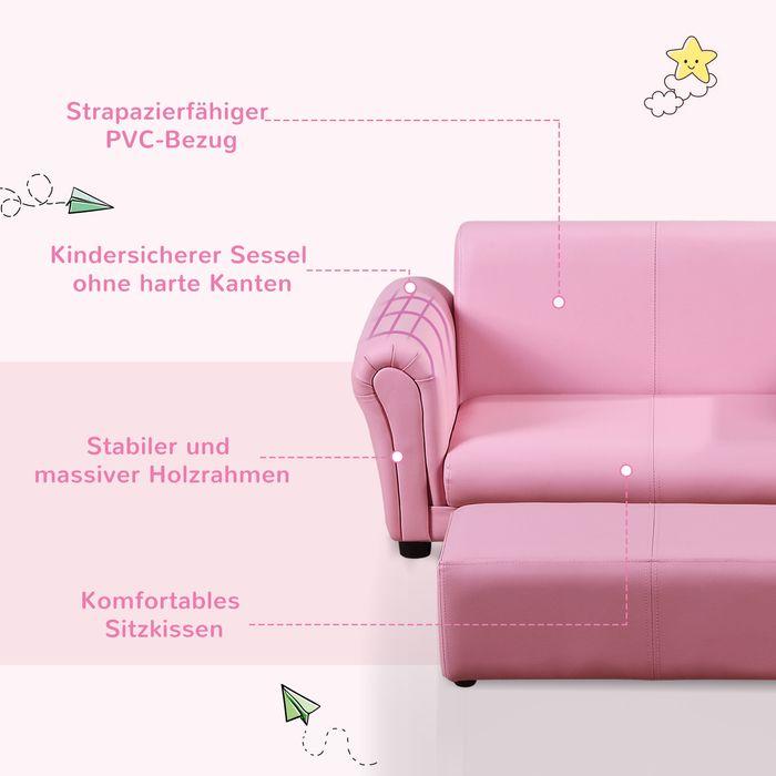 Immagine prodotto Swisshandel24 Poltrona per bambini con poggiapiedi rosa, 83x42x41cm (Poltrona per bambini)
