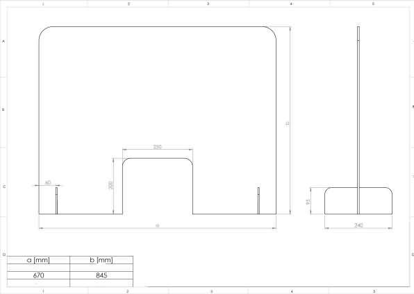 Actual product image Franken Counter Protective Screens with Window Acrylic (70 x 85 cm)