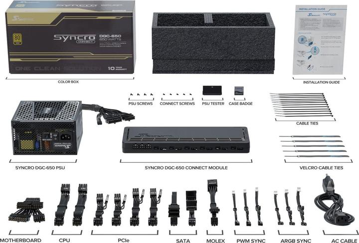 Immagine prodotto Seasonic Syncro Q704 + Syncro DGC-650 (ATX, E-ATX, mATX, ITX)