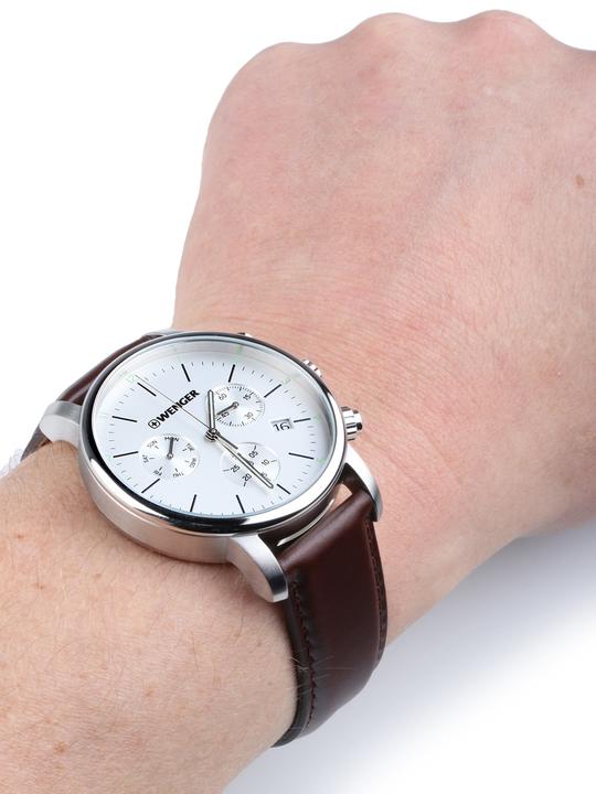 Immagine prodotto Wenger Urban Classic Chrono (Orologio da polso analogico, Cronografo, Fatto in Svizzera, 44 mm)