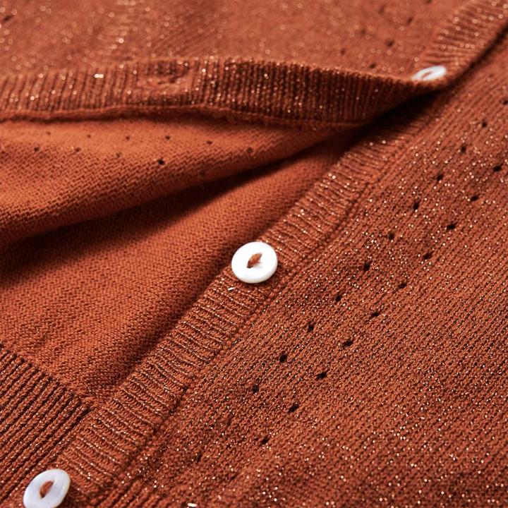 Produktbild VidaXL Kinder-Strickjacke Cognac 104,Material: 97 % Baumwolle. 3 (104)