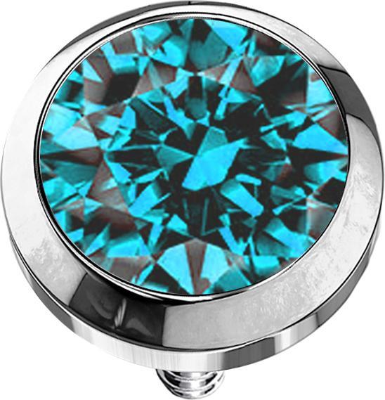 Produktbild Star Piercing Dermal Anchor silber mit Kristall aqua (Titan G23, ohne Messing)