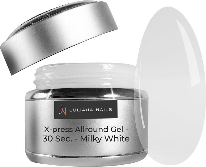 Juliana Nails X-press Allround Gel - 30 Sec. - Milky White (Milchig Weiss, UV-Gel Lack)