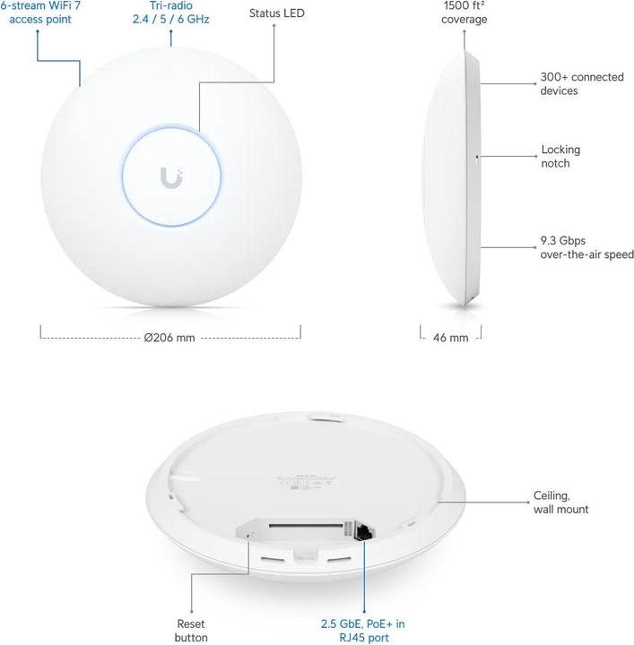 Actual product image Ubiquiti U7-Pro (4324 Mbit/s)