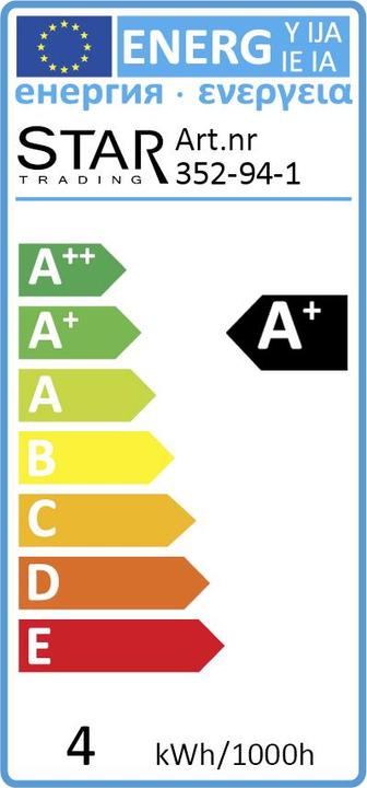 Energie-Label Star Trading Illumination (E27, 4 W, 350 lm, 1 x, F)