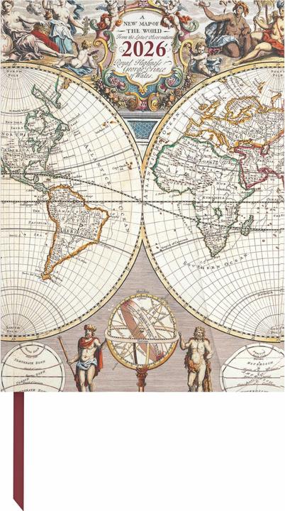 Image du produit Antique Maps 2026 - Diary - Buchkalender - Taschenkalender - 16x22 (16 x 22 cm, Français, Allemand, Espagnol, Italien, Anglais, Néerlandais)