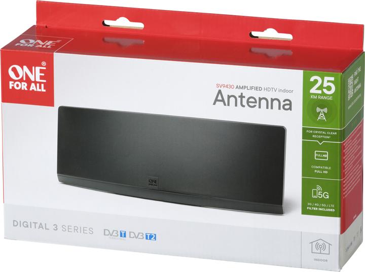 Produktbild One for All Indoor Amplified Curved Antenna EU (Flachantenne, 45 dB, DVB-T / -T2)