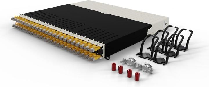 Productafbeelding PATCHBOX één / 8RU / Cat 6A, STP, 0,8 m, geel (U/FTP, CAT6a, 0.80 m)