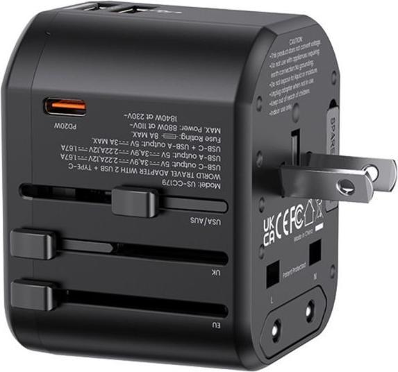 Actual product image Usams T59 Travel Charger with 20W Dual USB-A + Type-C