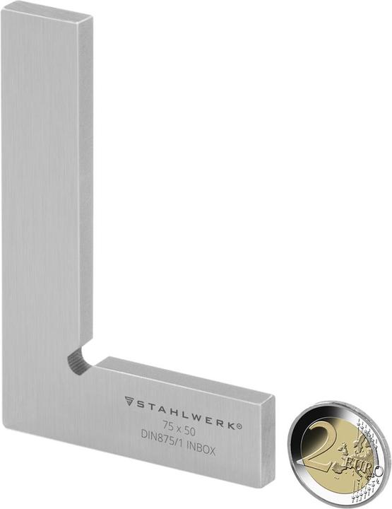 Produktbild Stahlwerk Flachwinkel 90° 75 x 50 mm DIN 875/1 aus rostfreiem Edelstahl