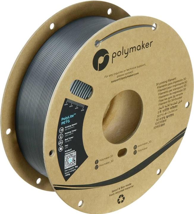 Actual product image Polymaker PolyLite PETG (PETG, 1.75 mm, 1000 g, Grey)