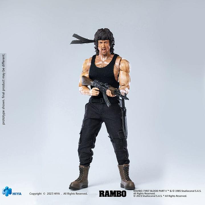 Image du produit Hiya Toys Rambo figurine 1/12 Exquisite Super Series First Blood II John Rambo 16 cm