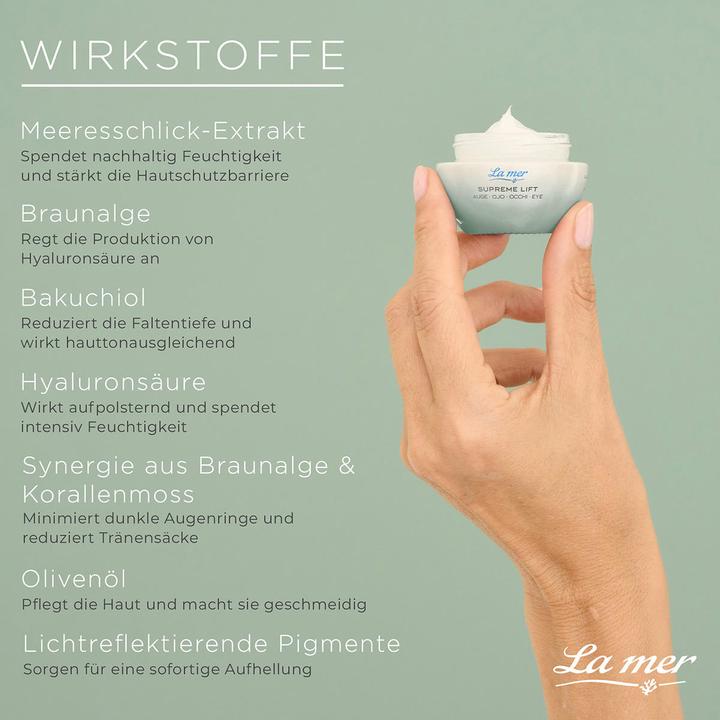 Produktbild La Mer Supreme Lift Anti Age Cream Augen ohne Parfum 15 ml (Crème, 15 ml, Tag + Nacht)