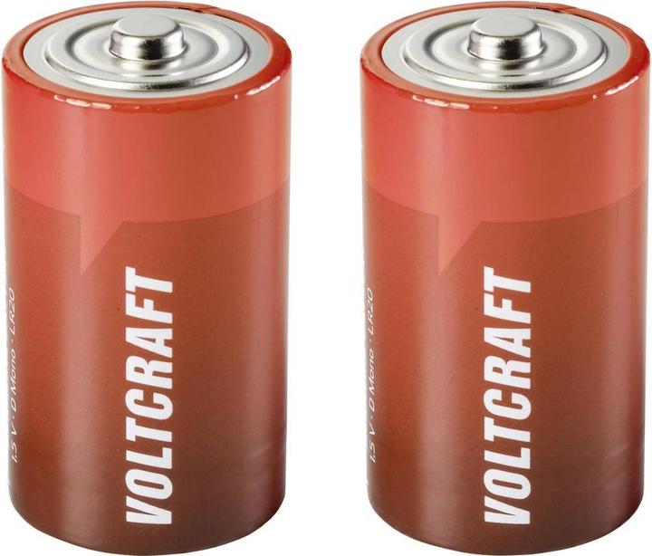 Actual product image Voltcraft LR20 Mono (D) battery alkaline manganese 18000 mAh 1.5 V 2 pcs. (2 pcs., D, 18000 mAh)
