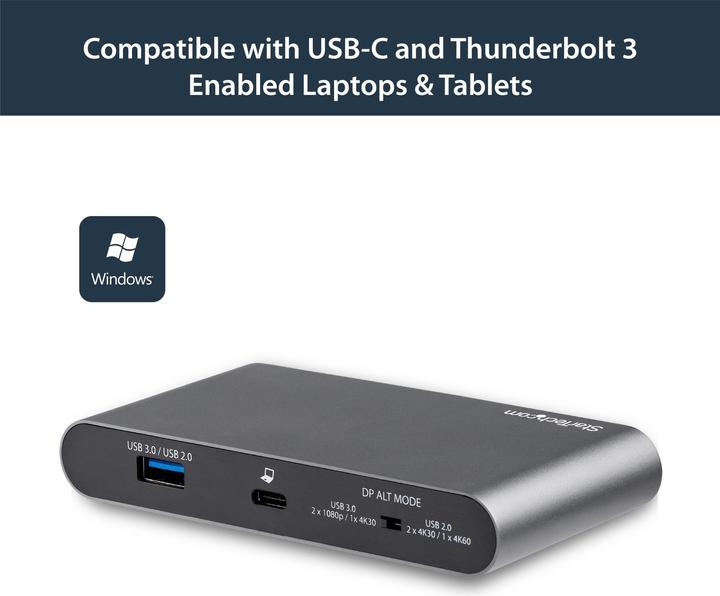 Produktbild StarTech DK30C2DAGPD (USB-C, USB-A, 4 Ports)