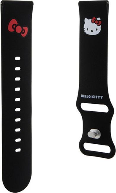 Actual product image Hello Kitty Pasek Uniwersalny HKUWLSCHBLK Silicone Kitty Head czarny/black 22mm (22 mm, Stainless steel, Silicone)