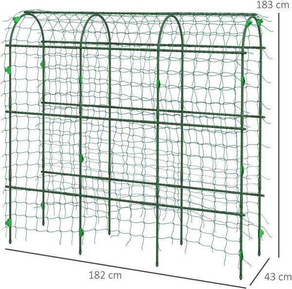 Image du produit Swisshandel24 Treillis, treillis ajustable, avec filet, pour jardin, balcon, acier, vert, 43 x 182 x 183 cm (182 cm, 43 cm)