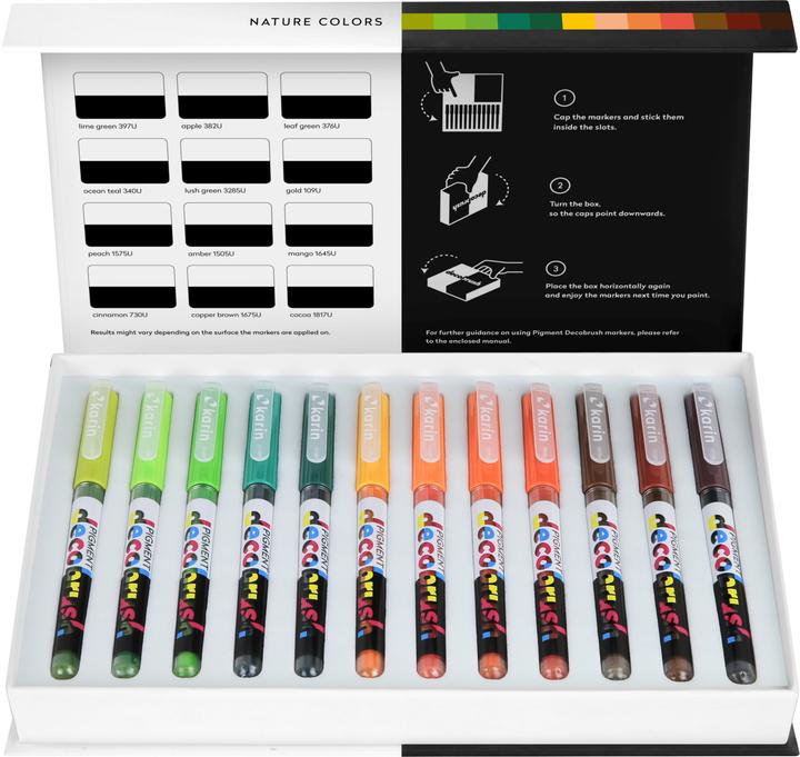 Produktbild Karin PIGMENT DECO BRUSH - Brush Marker (Nature, Mehrfarbig, 12 x)