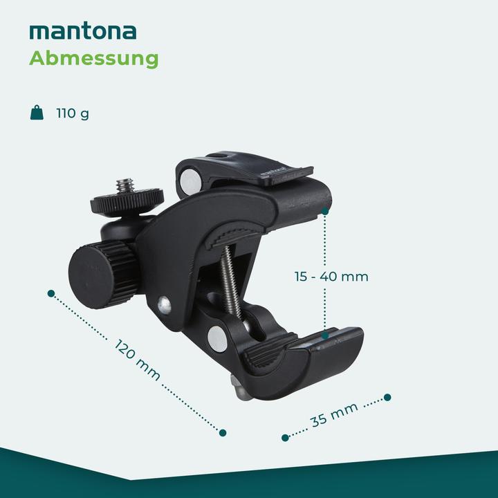 Actual product image mantona Clamp mounting XL (Hero 6, Hero 7, Hero 3+, hero 5, Hero 4, Hero 3, Hero 2)