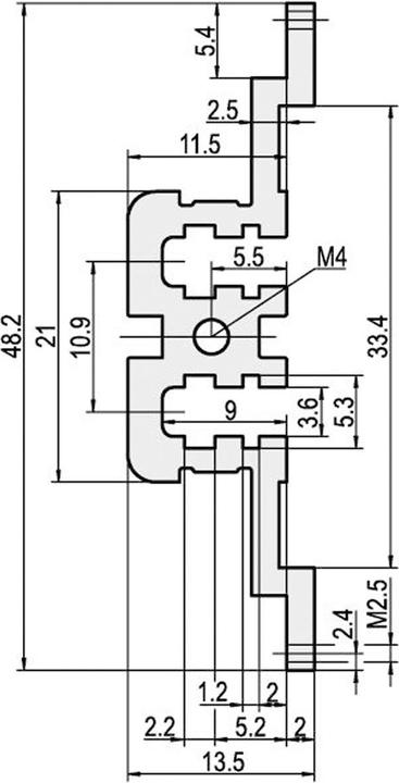 Produktbild Schroff Modulschiene mitte, Typ MZ - MODULSCH. MITTE 63TE MZ